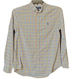 Ralph Lauren Mens Plaid Button Up Long Sleeve Shirt Size XL (18-20)